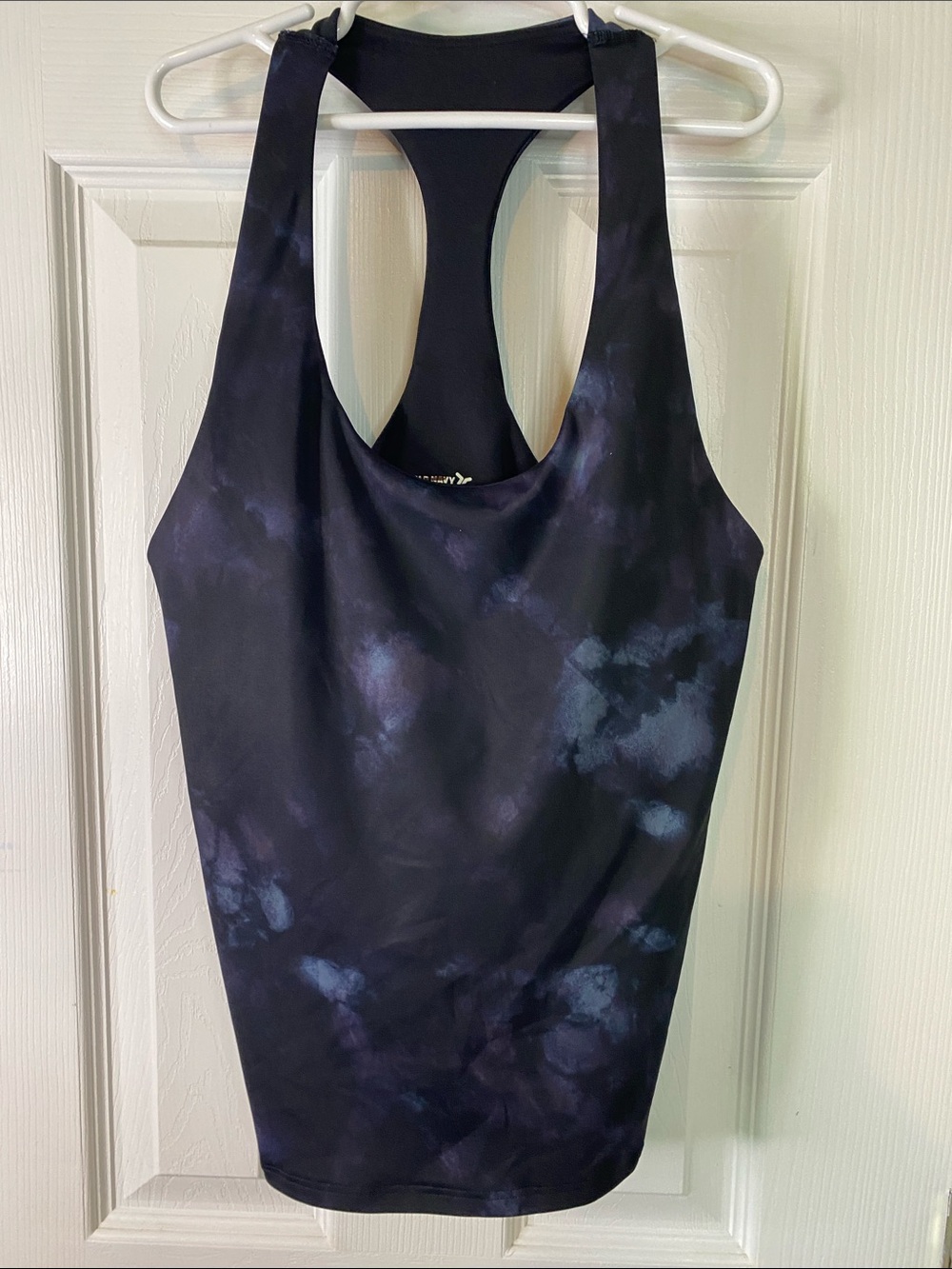 Old Navy Black and Navy Tie-Dye Racerback Tank Size Small.